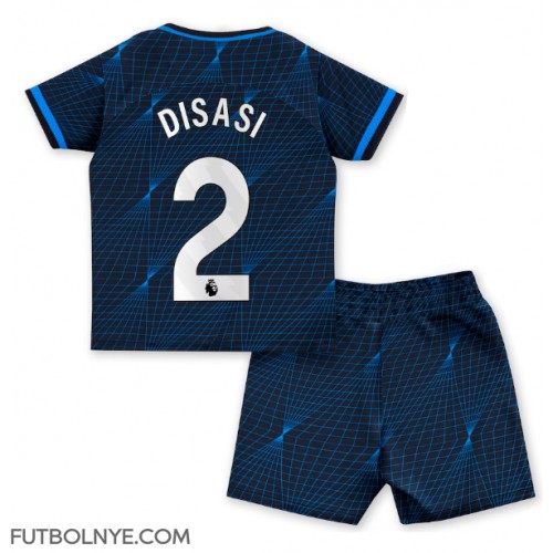 Camiseta Chelsea Axel Disasi #2 Visitante Equipación para niños 2023-24 manga corta (+ pantalones cortos)
